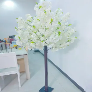 180CM Boyunda Lüks Yapay Kiraz Çiçeği Ağacı Beyaz Simülasyon Kiraz Sahte Bitki Düğün İçin T İstasyonu Çekim Sahne