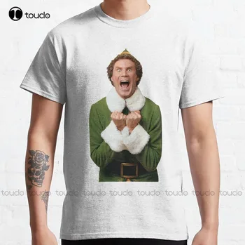 Heyecanlı Buddy Elf Noel Klasik T-Shirt bayan tişört Özel yetişkin Genç unisex dijital baskı xs - 5xl Tüm mevsim