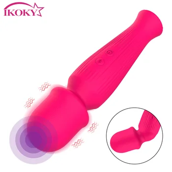 IKOKY Sopa Vibratörler Kadın mastürbasyon için seks oyuncakları Kadınlar için Sihirli Değnek Klitoris Vajina Meme Vibratör 10 Modu Güçlü Titreşimli