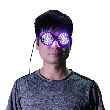LED tronce USB yeniden şarj edilebilir Rezz Led gözlük Light up Gözlük Gökkuşağı Tam Renkli Spektrum Rave Göz Kostüm