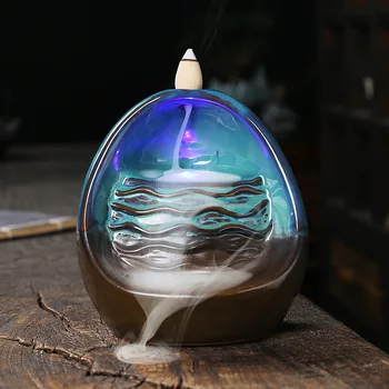 Seramik led ışık Aromaterapi Fırın Geri Akış Tütsü Yaratıcı Sandal Ağacı Büyük Mavi Reflow Fırın Ev Dekorasyon Buhurdan